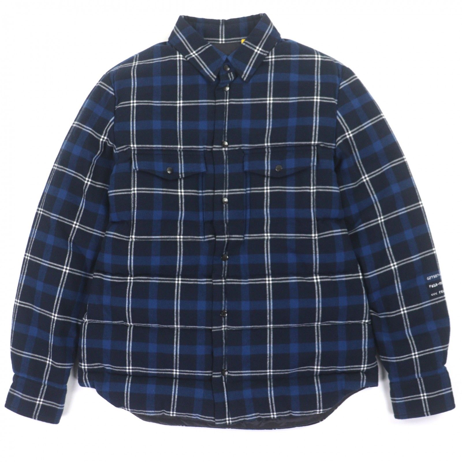 モンクレールジーニアス 7 フラグメント ヒロシフジワラ MORAN モラン チェック柄 ロゴプリント シャツ ダウンジャケット 1