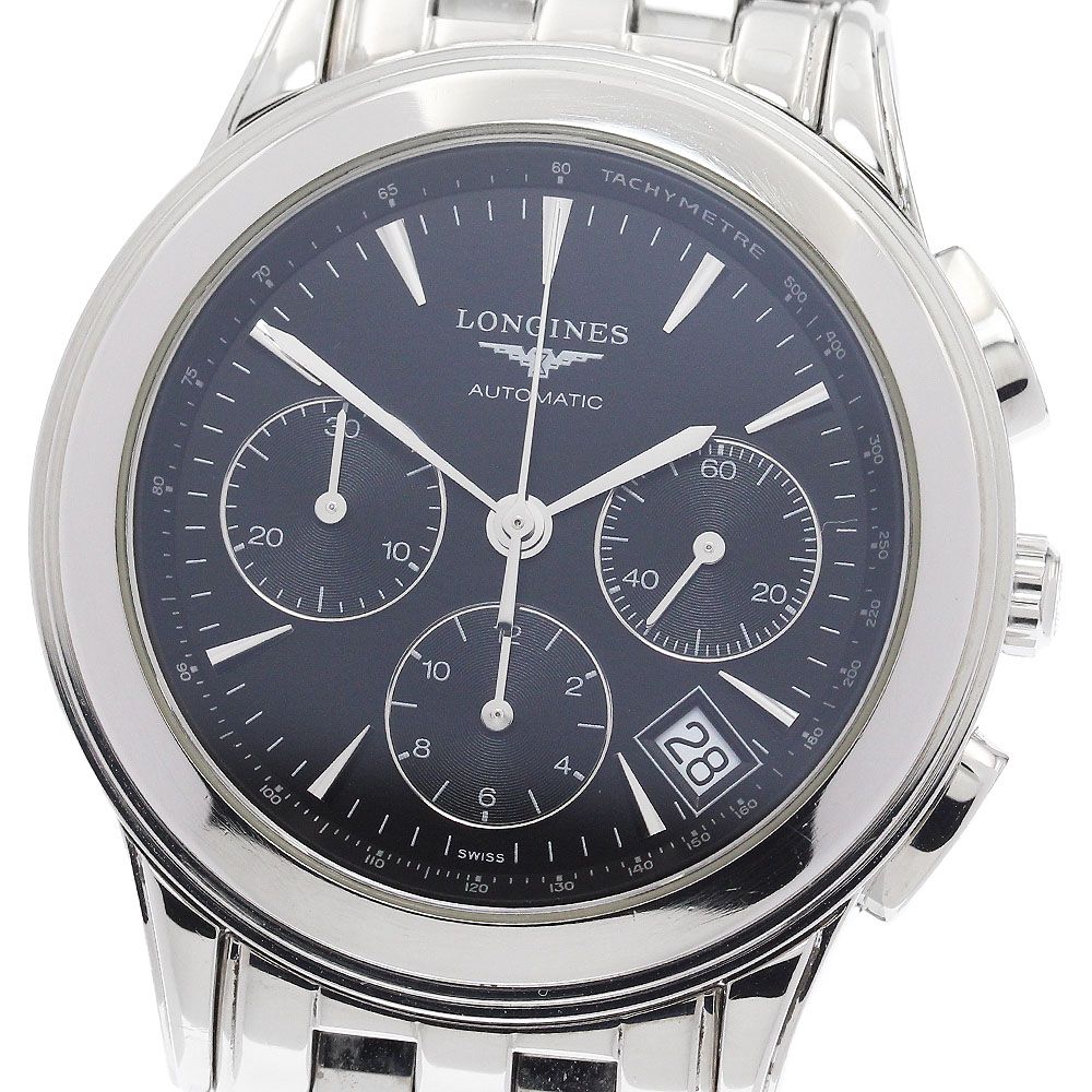 ロンジン LONGINES L4 718 4 フラッグシップ クロノグラフ 自動巻き メンズ 保証書付き_934730
