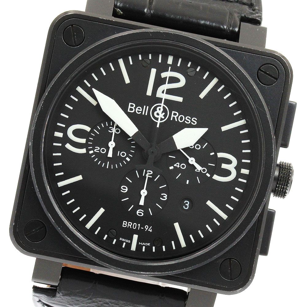 ベル＆ロス Bell＆Ross BR01-94 アビエーション デイト クロノグラフ 自動巻き メンズ _931754 - メルカリ