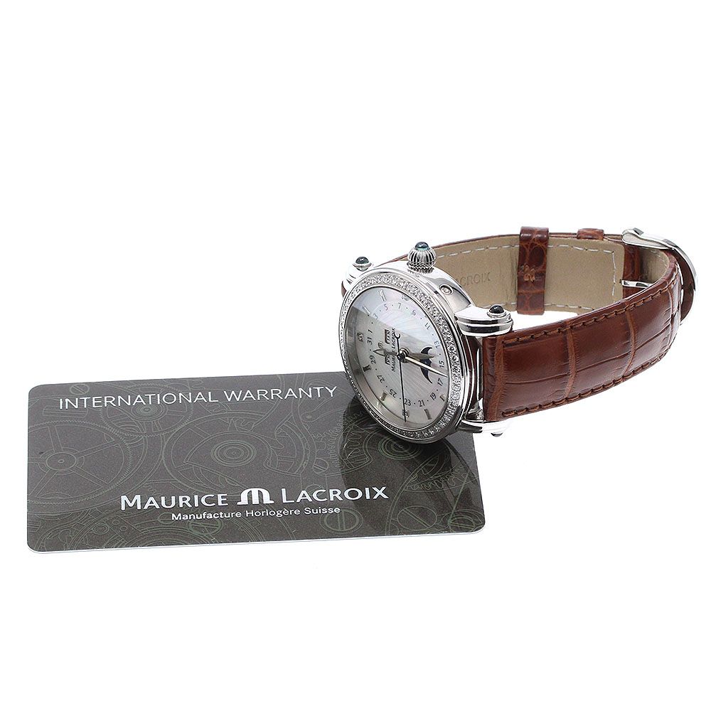 ベルト訳あり モーリスラクロア MAURICE LACROIX MP6066 マスターピース 4Pダイヤ ダイヤベゼル 自動巻き レディース 保証書付き_935305 ベルト訳あり モーリスラクロア MAURICE LACROIX MP6066