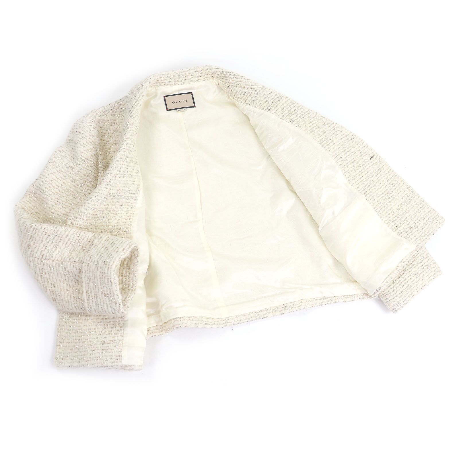 極美品□GUCCI グッチ 643287 ウール ダブルブレスト ツイード