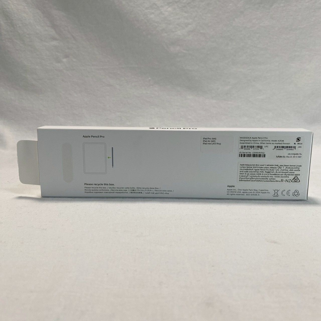 Apple/Pencil/Pro/MX2D3ZA/A/純正/箱/付属品完備/動作確認済み/iPad