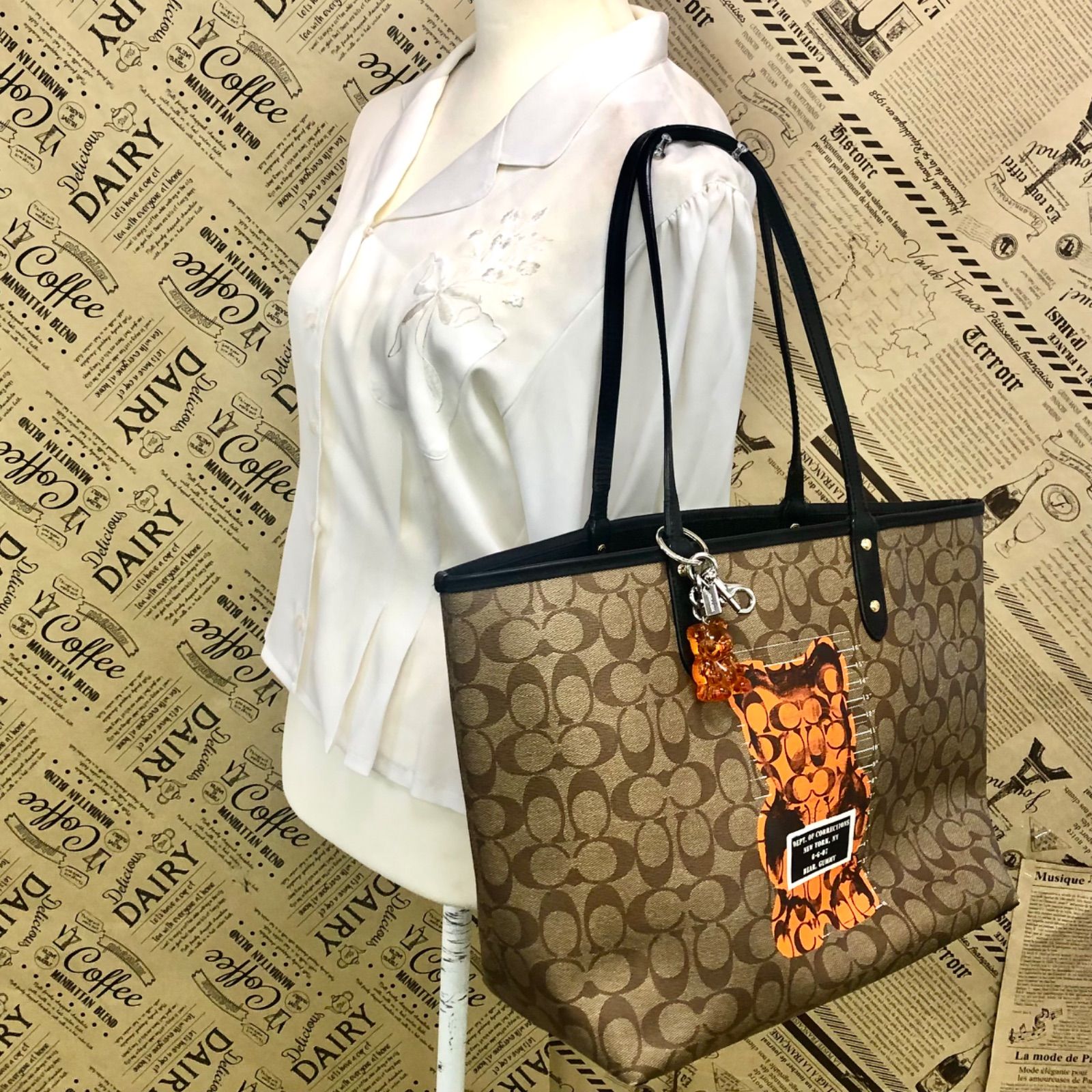 COACH☆最新コーチリバーシブルトートバック A4可 美品 コーチ レザー 