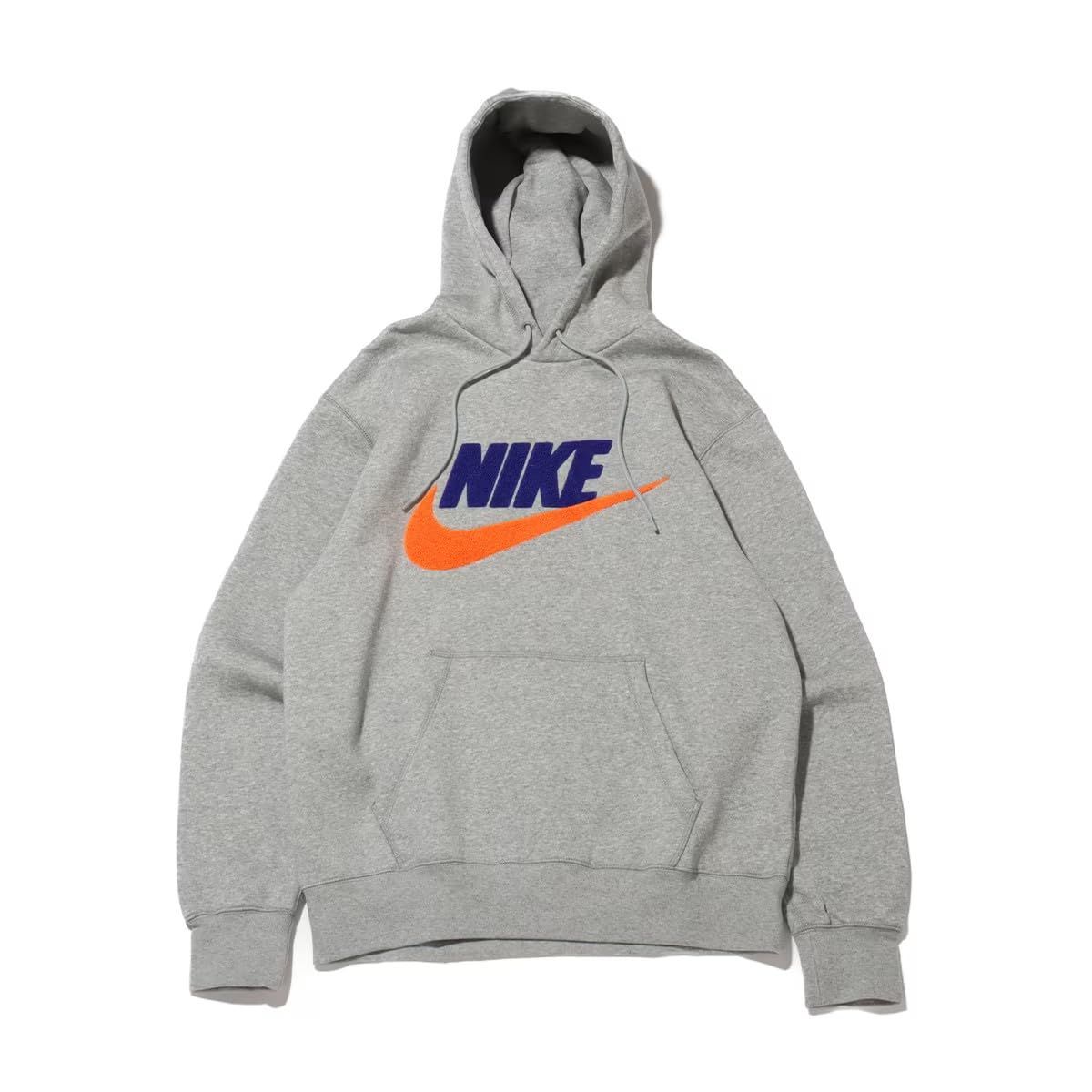 ナイキ セットアップ対応モデル クラブ コレクション プルオーバー フーディ パーカー FN 3105-063 ダークグレーヘザー|ライトスモークグレー|セーフティオレンジ 063 L