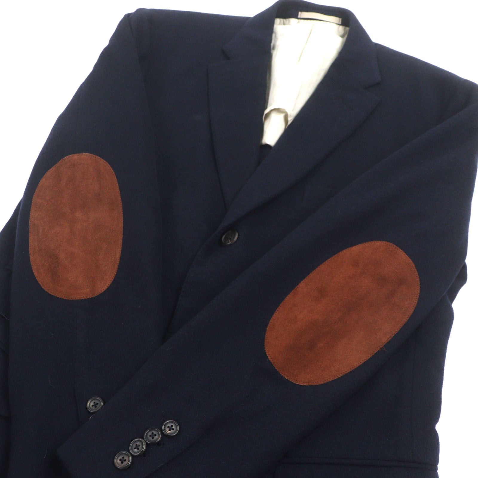 極美品▽Dunhill ダンヒル カシミヤ100% BELGRAVIA FIT レザーエルボー