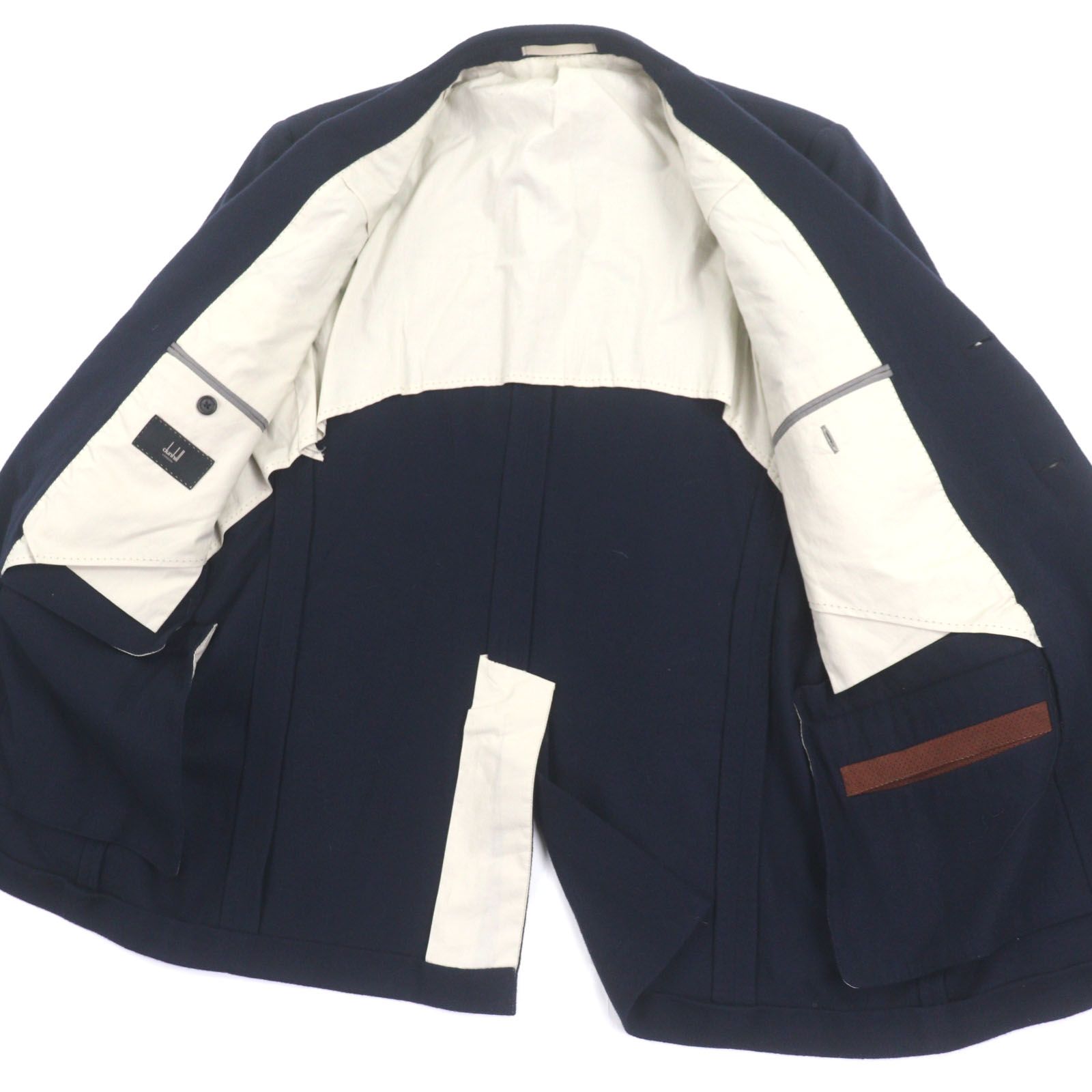 極美品▽Dunhill ダンヒル カシミヤ100% BELGRAVIA FIT レザーエルボー