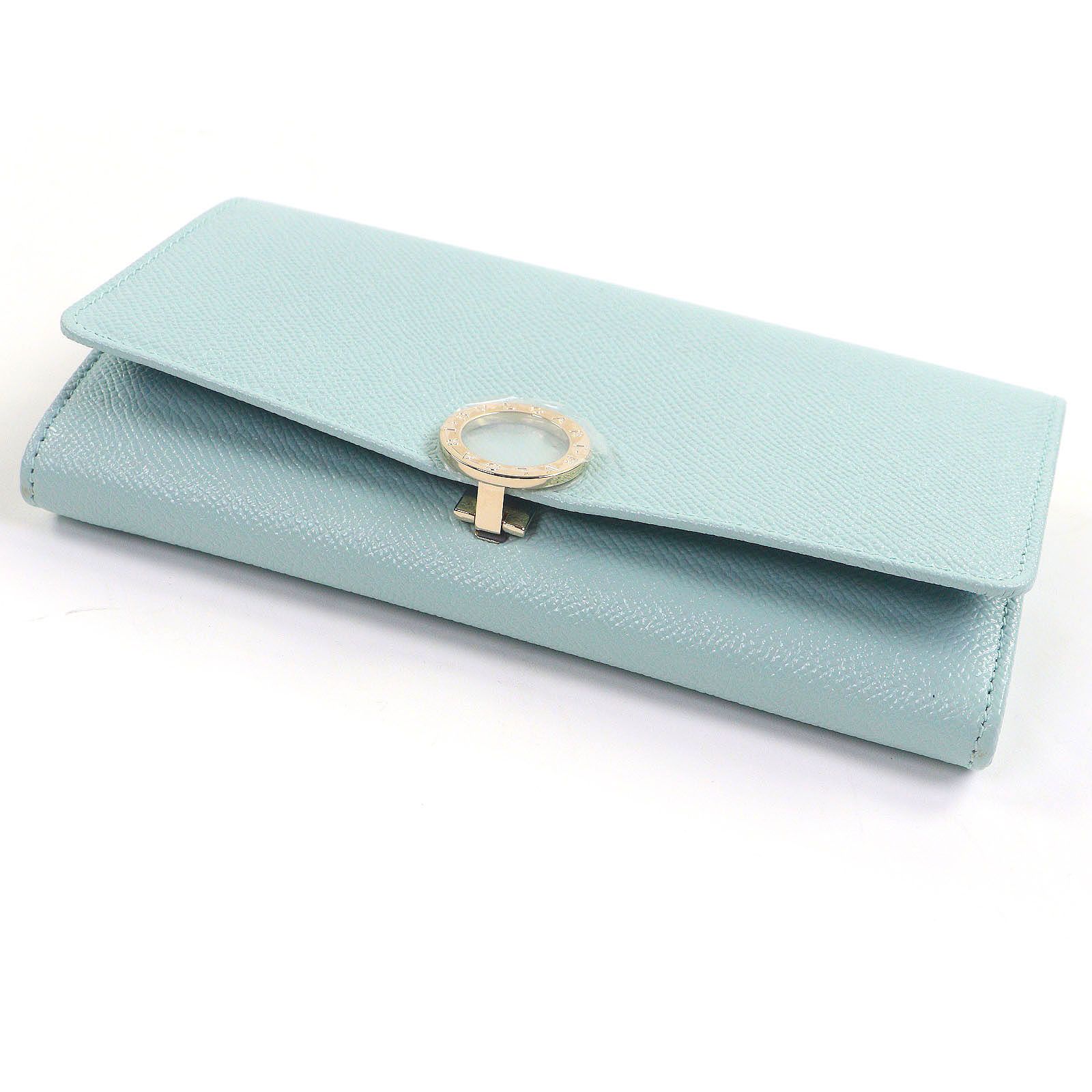 未使用品□BVLGARI ブルガリ 293702 レザー ブルガリブルガリ ラージウォレット 長財布 ライトブルー ゴールド イタリア製 定価115500円 未使用品□BVLGARI ブルガリ 293702 レザー ブルガリブルガリ ラージ