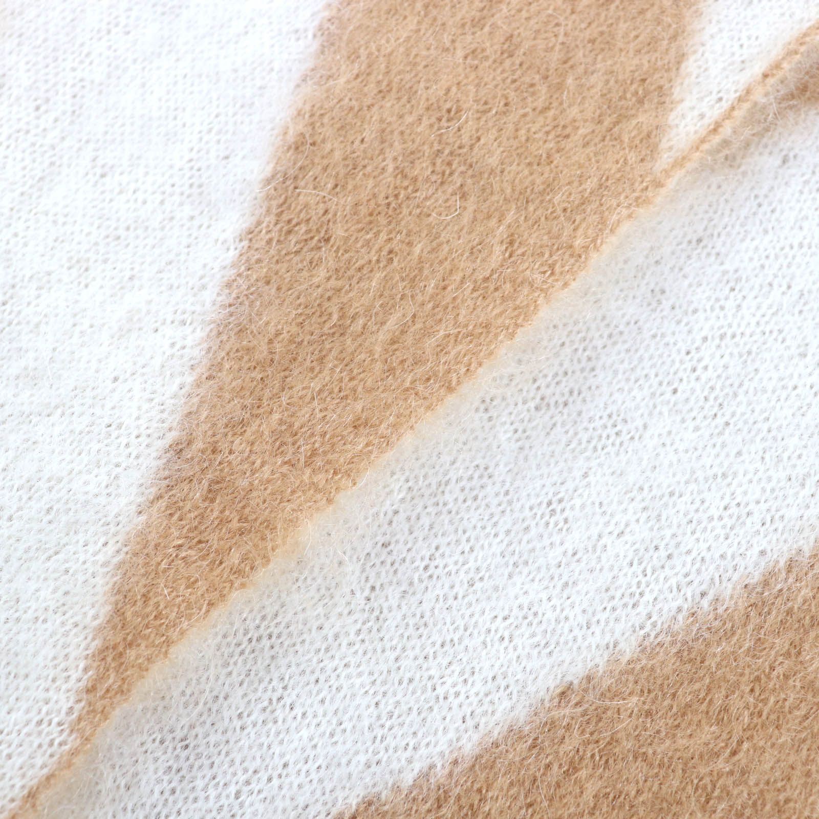 美品△FENDI フェンディ FXS124 モヘア シルク ストライプ柄 ロング