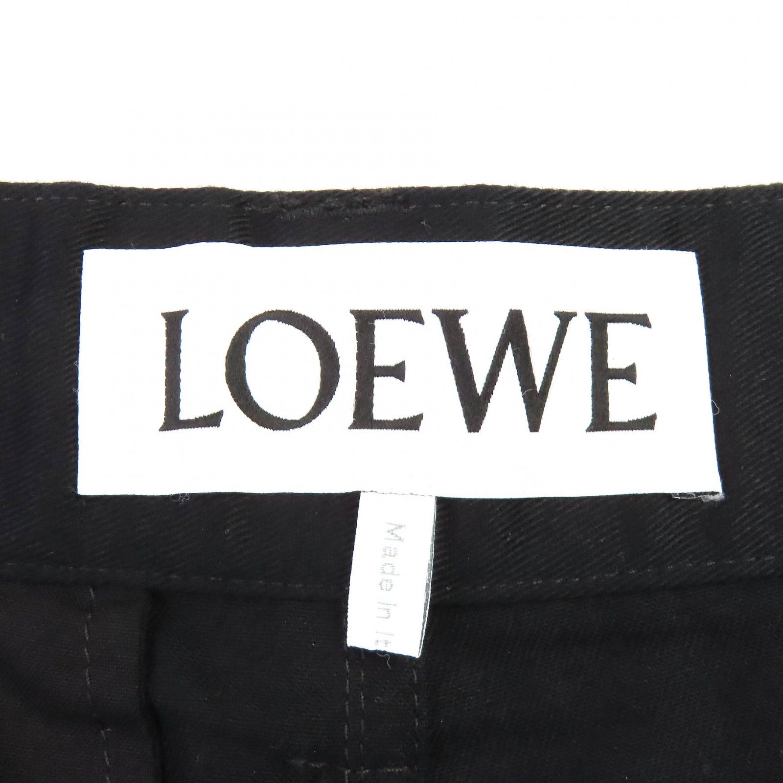 美品△LOEWE ロエベ H526Y04WFB コットン100％ ロゴレザーパッチ付き カーゴパンツ ブラック 44 イタリア製 正規品 メンズ 美品△LOEWE ロエベ H526Y04WFB コットン100％ ロゴレザーパッチ付き