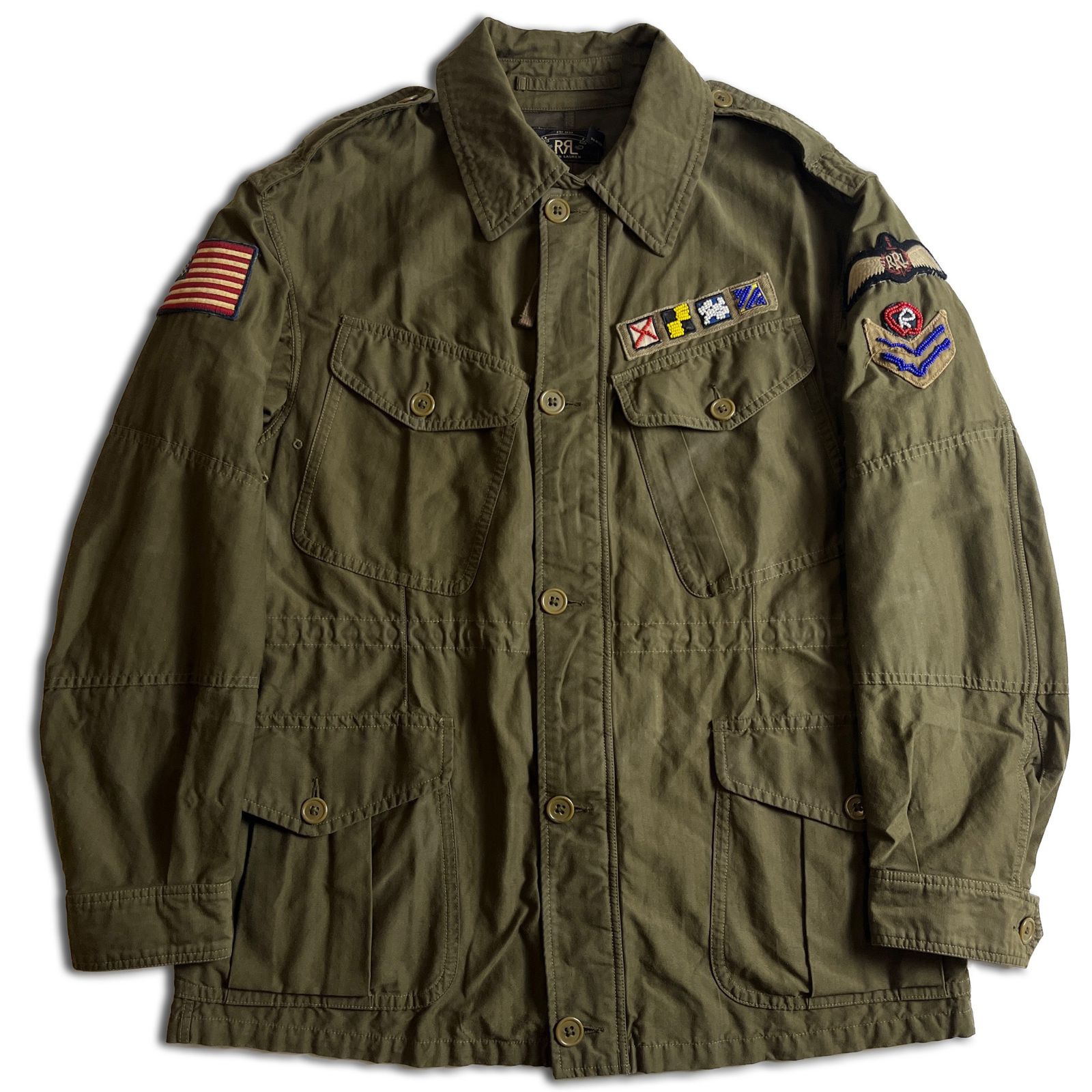 極美品】RRL ワッペン ビーズ ミリタリー フィールドジャケット M 