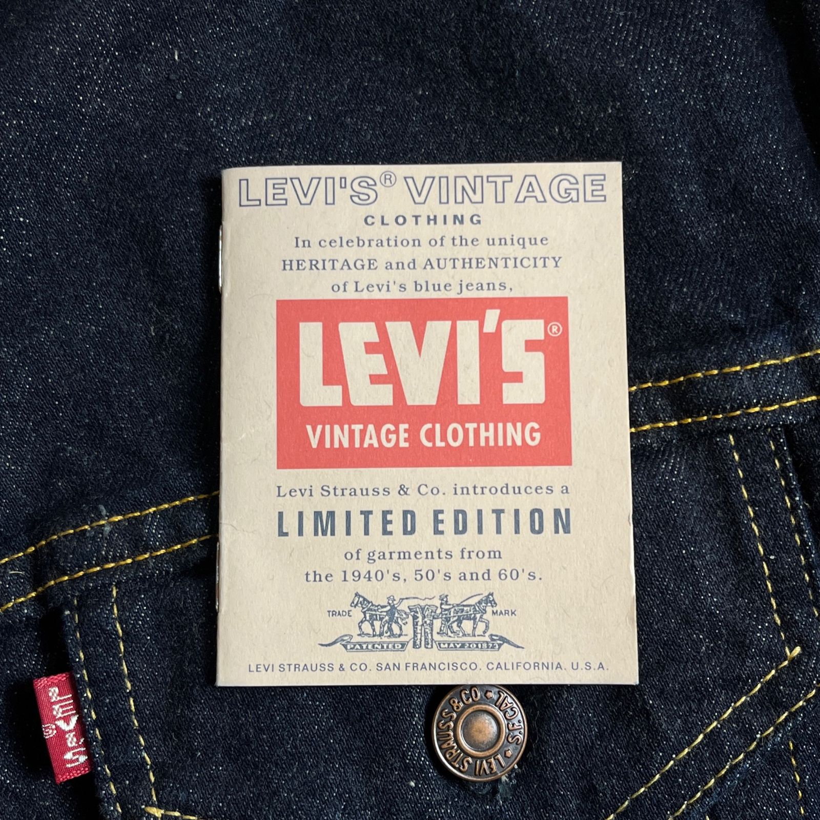 極美品 サイズ48】LEVI'S 557XX デニムジャケット 3rd USA製 ボタン裏
