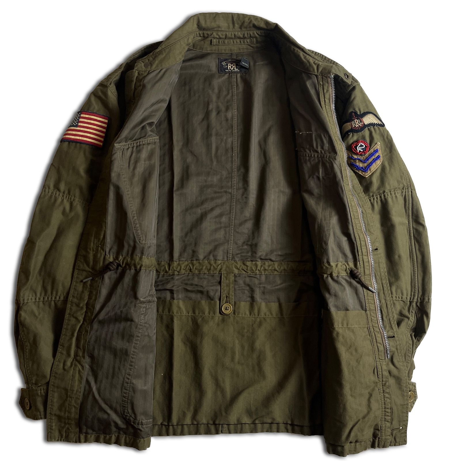 メンズ RRL ミリタリージャケット M オリーブグリーン