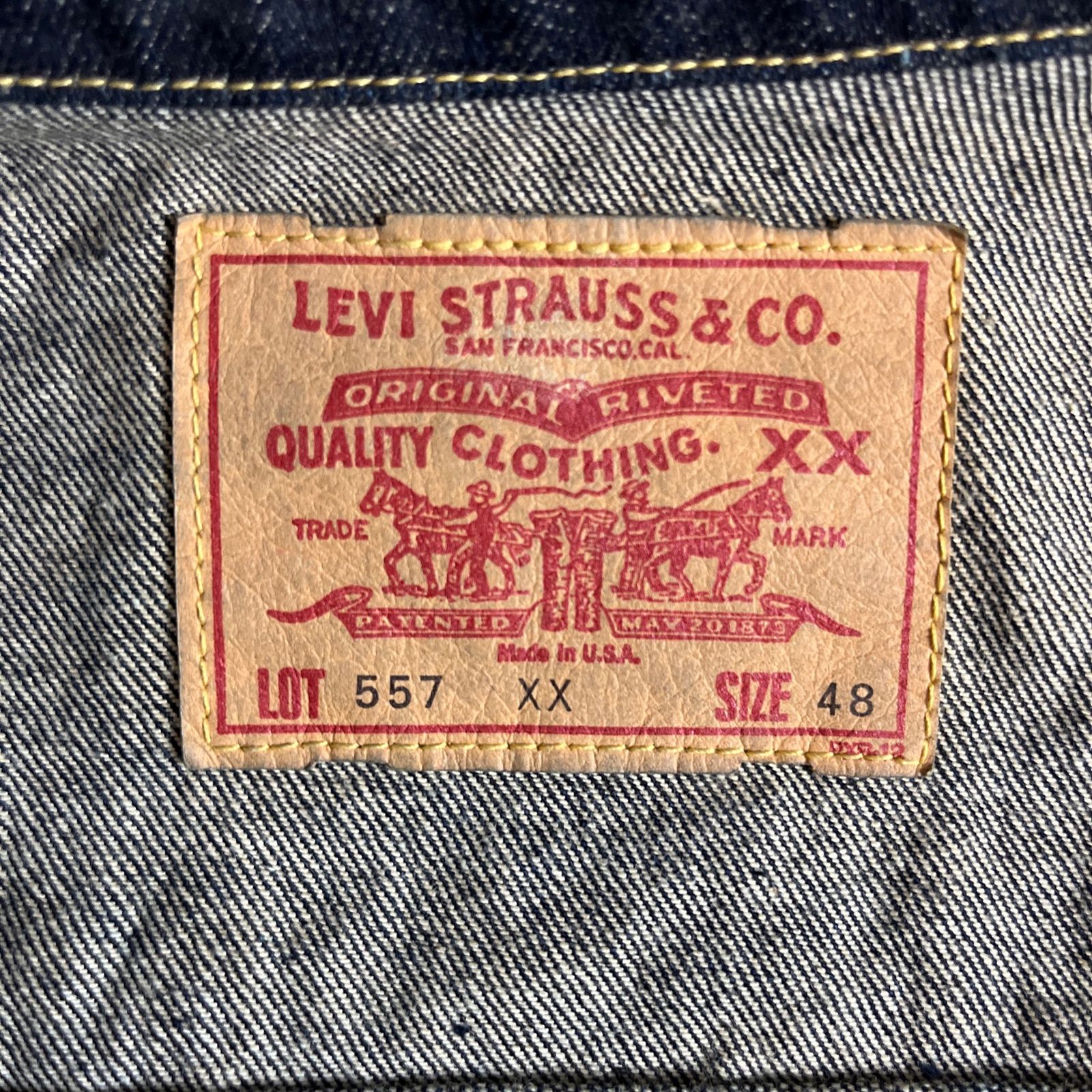 極美品 サイズ48】LEVI'S 557XX デニムジャケット 3rd USA製 ボタン裏