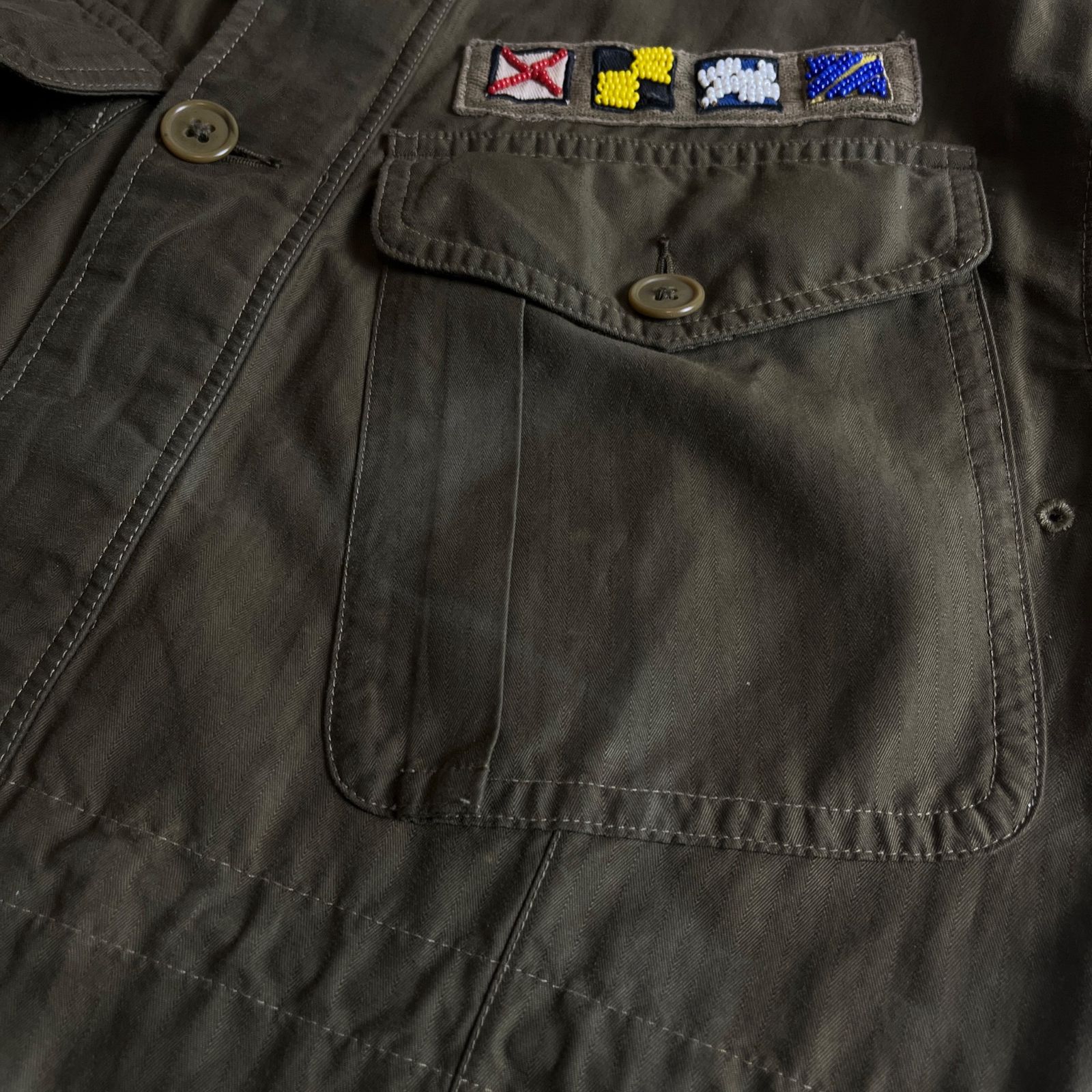 極美品】RRL ワッペン ビーズ ミリタリー フィールドジャケット M 