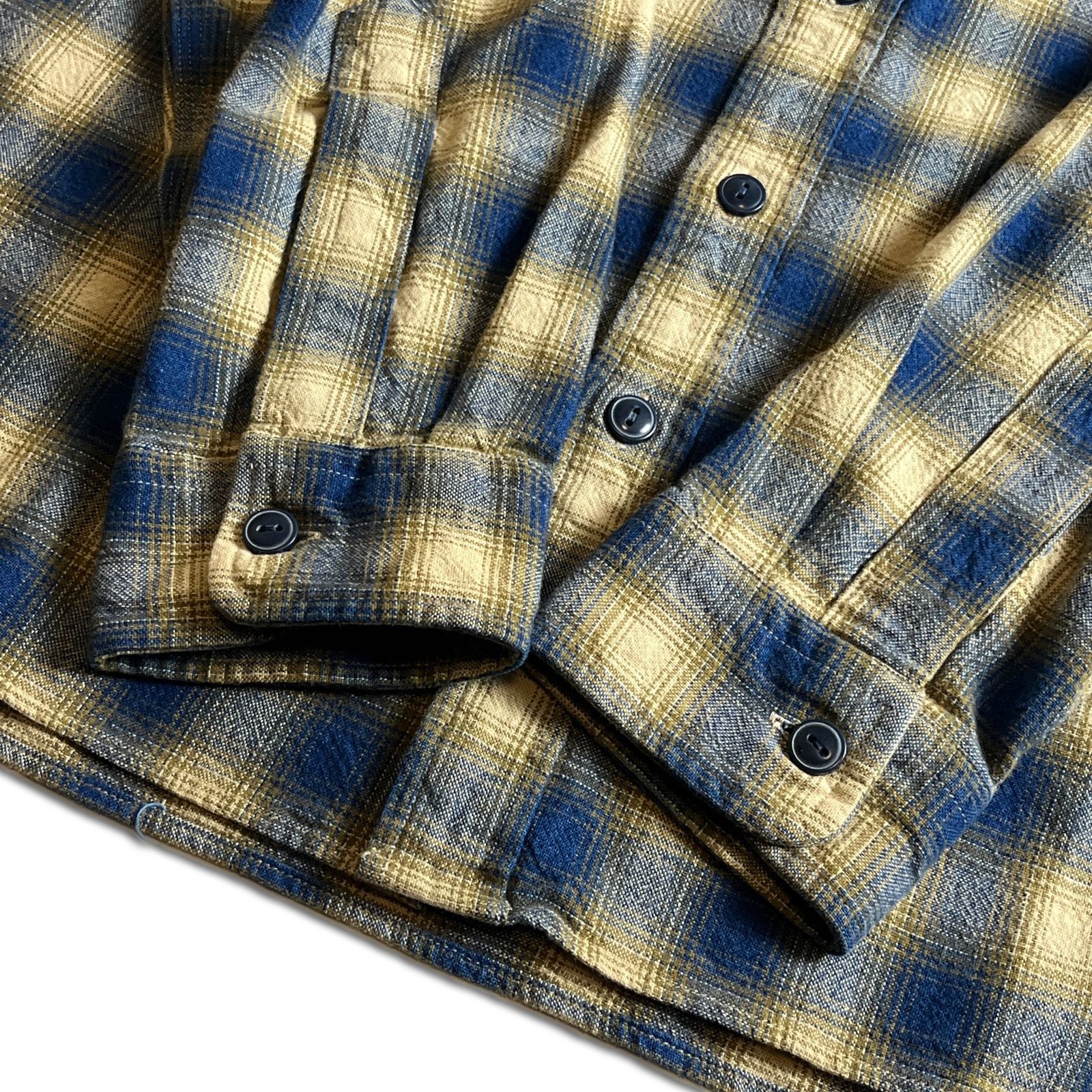 極美品】RRL オンブレチェック シャドーチェック 長袖シャツ ブルー M