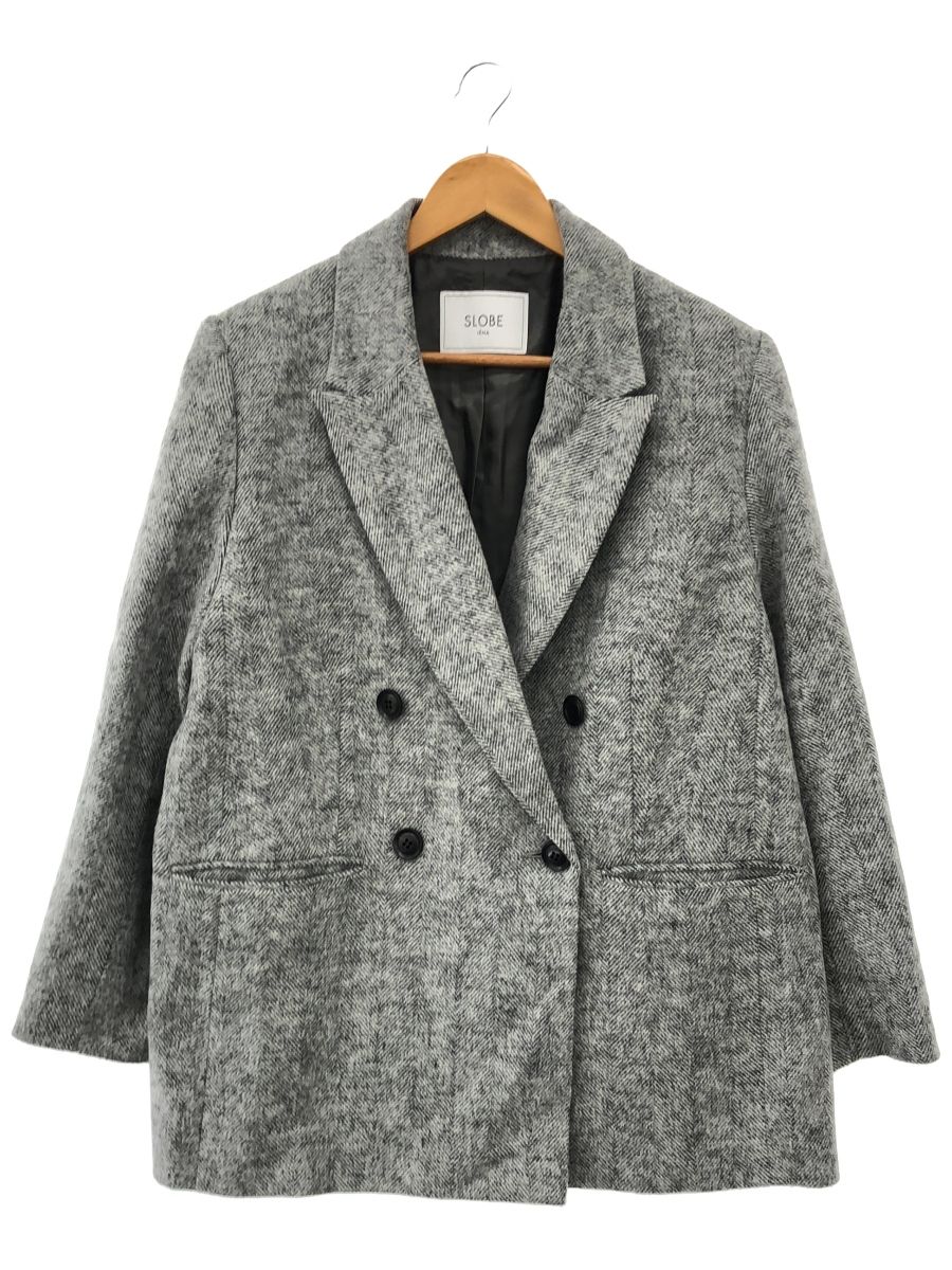 SLOBE IENA スローブイエナ ライトシャギーヘリンボーンジャケット レディース グレー