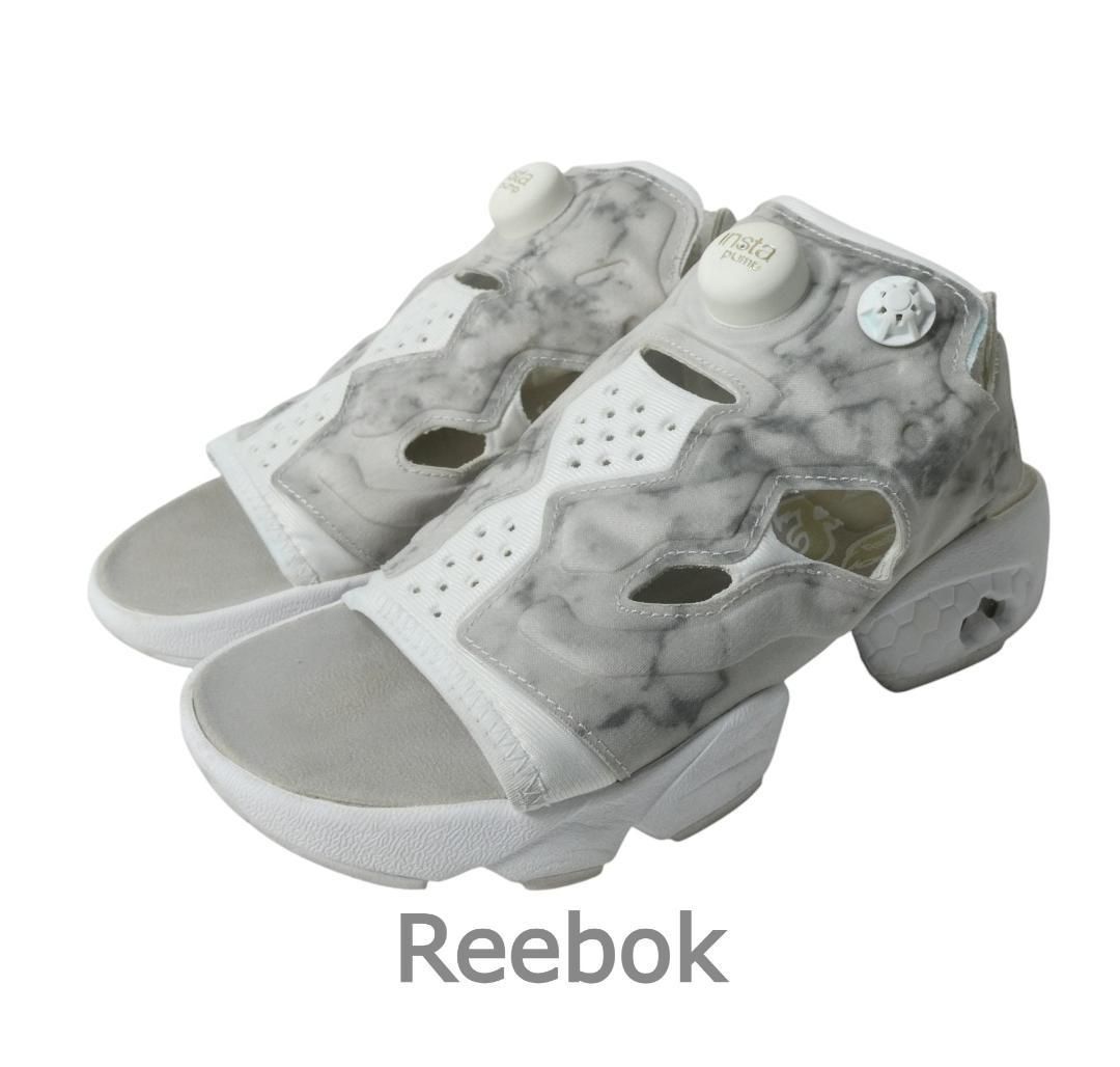 Reebok リーボック サイズ23㎝ INSTAPUMP FURY SANDAL インスタポンプフューリー オープントゥ サンダル スポーツサンダル グレー×ホワイト レディース