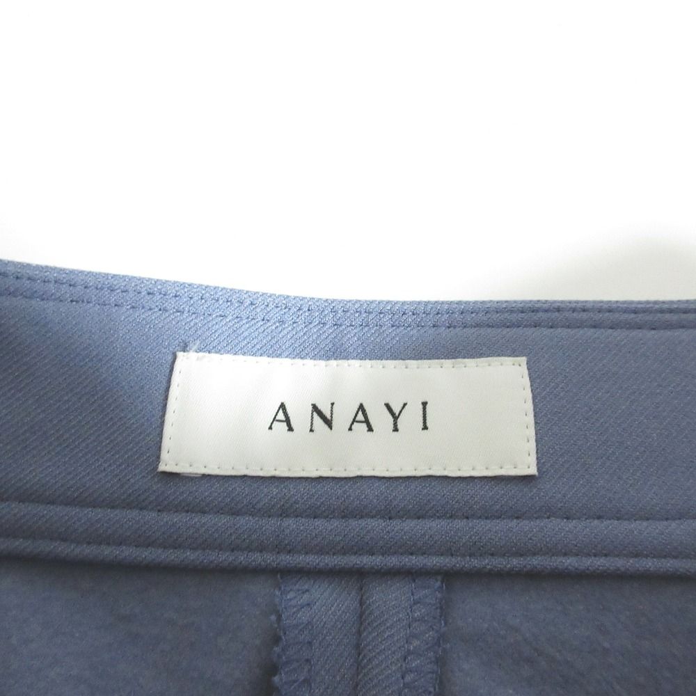 24 AW ANAYI アナイ ツイル裏起毛サイドボタンパンツ サイズ36 ブルー レディース 古着 ワイドパンツ イージーパンツ パンツ