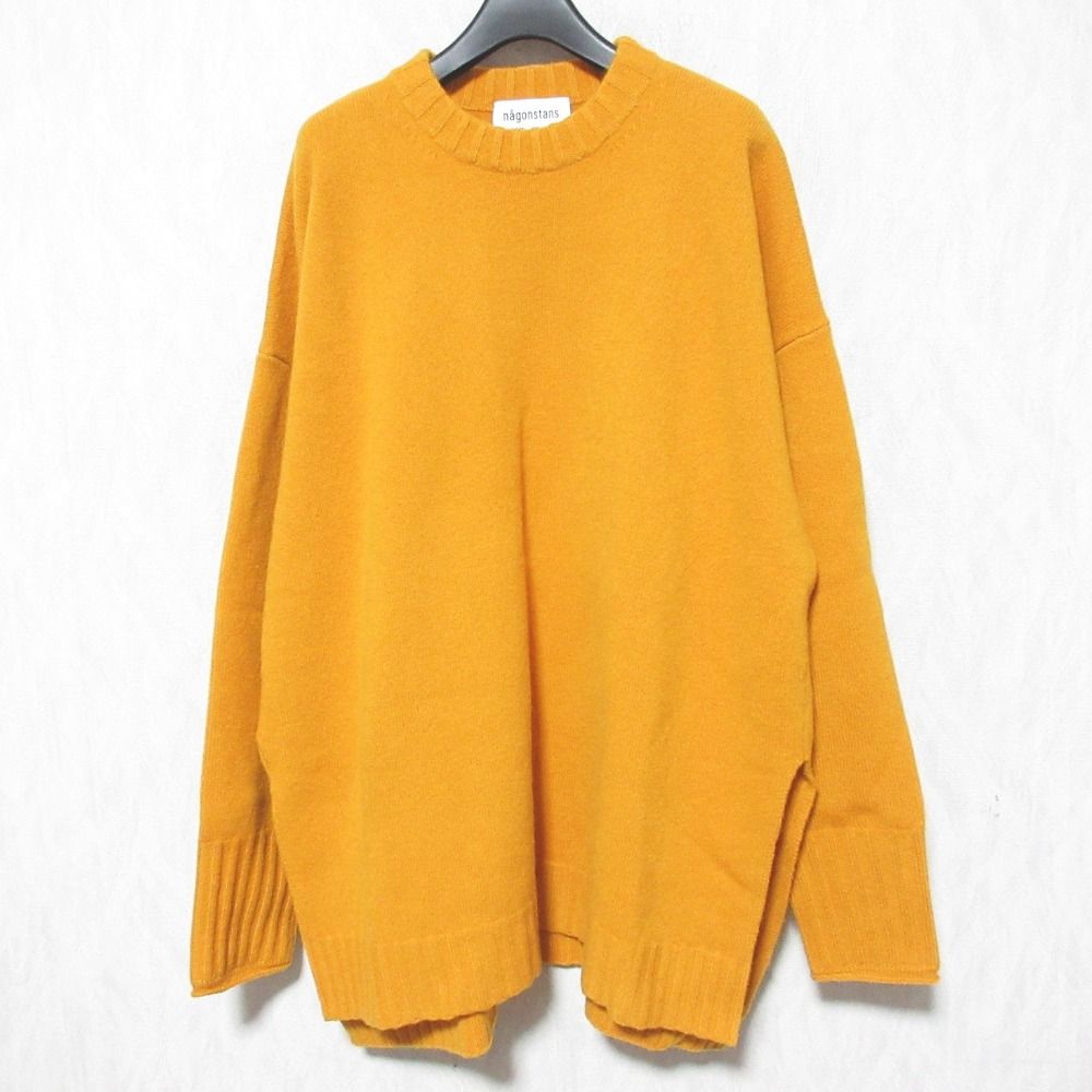 nagonstans ナゴンスタンス BOXクループルオーバー ニット セーター -1510 サイズM オレンジ レディース 古着
