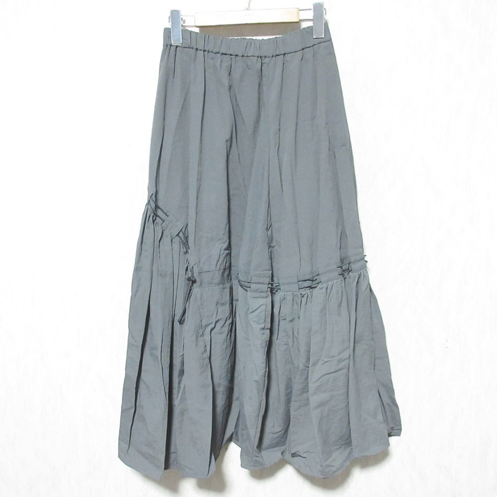 nagonstans ナゴンスタンス asymmetry drawstring skirt マキシスカート -0360 サイズS グレー レディース 古着