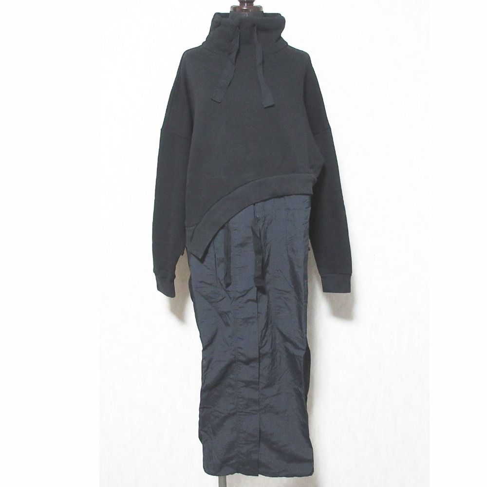 現行美品★ナゴンスタンス バックウォームドレス ロングワンピース ドッキング 美品 nagonstans ナゴンスタンス バックウォームDRS ドレス ワンピース