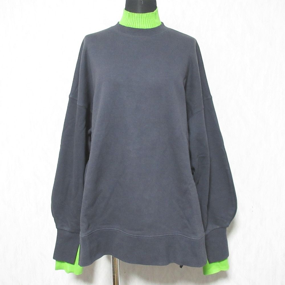 美品 23SS nagonstans ナゴンスタンス Layered-Neck Pullover
