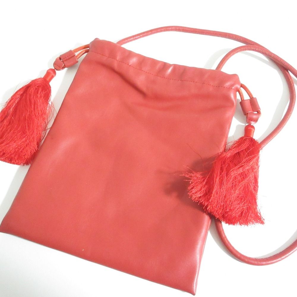 美品 VIVIENNE TAM ヴィヴィアンタム ドラゴン刺繍 巾着 ショルダーバッグ レッド レディース 古着 中古 USED VIVIENNE TAM（ヴィヴィアンタム） 美品 ドラゴン刺繍 巾着 ショルダー