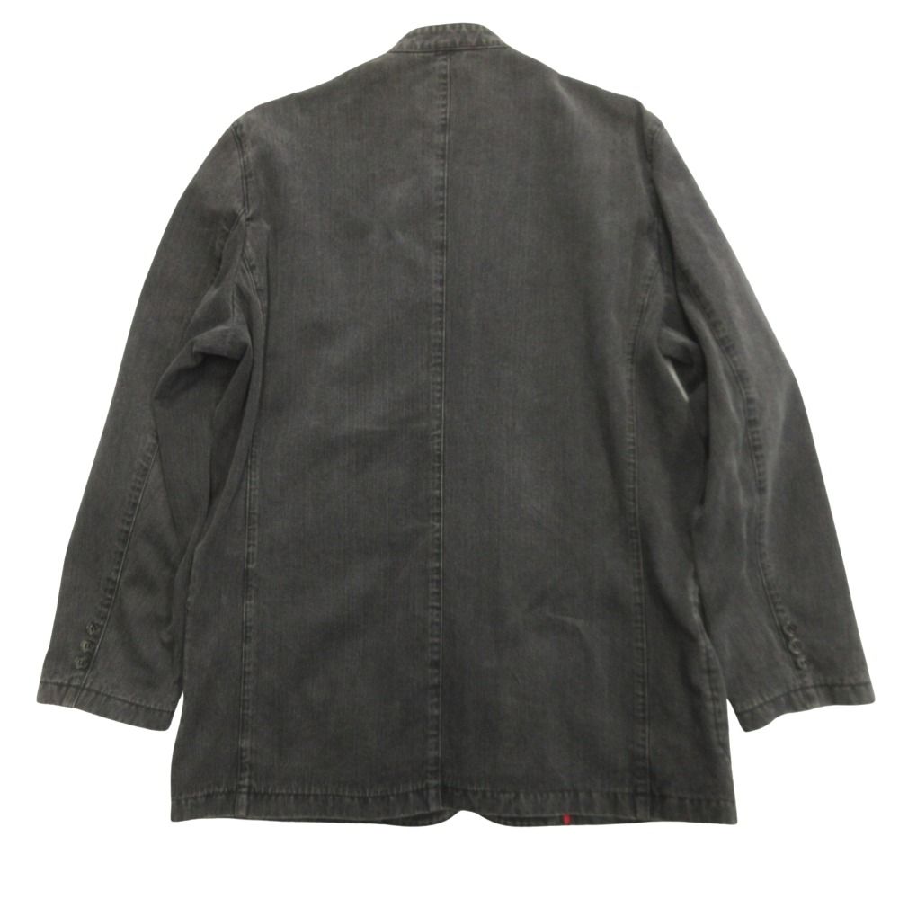 美品 Papas パパス デニム チャイナ ジャケット ブルゾン コート ロゴ