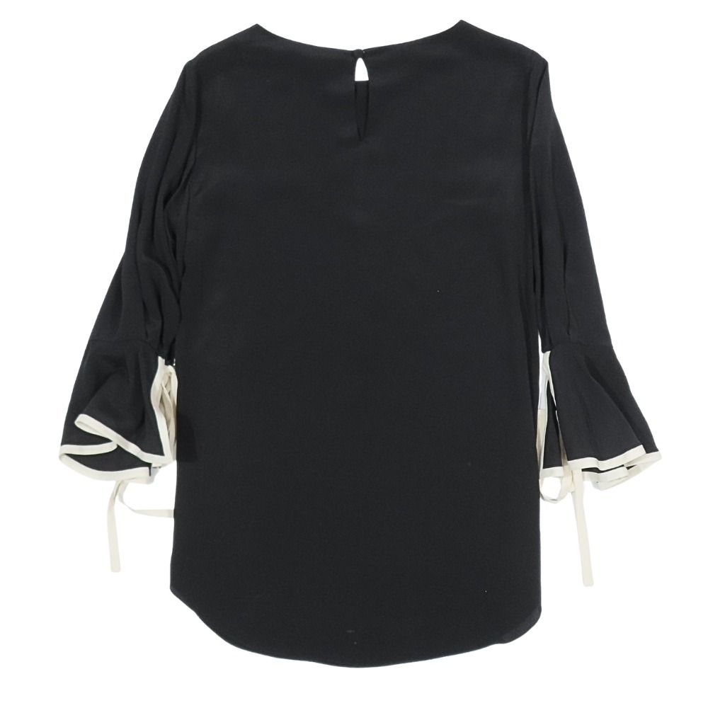 美品 Chloe クロエ シルク 七分袖 フリル ブラウス トップス クルー