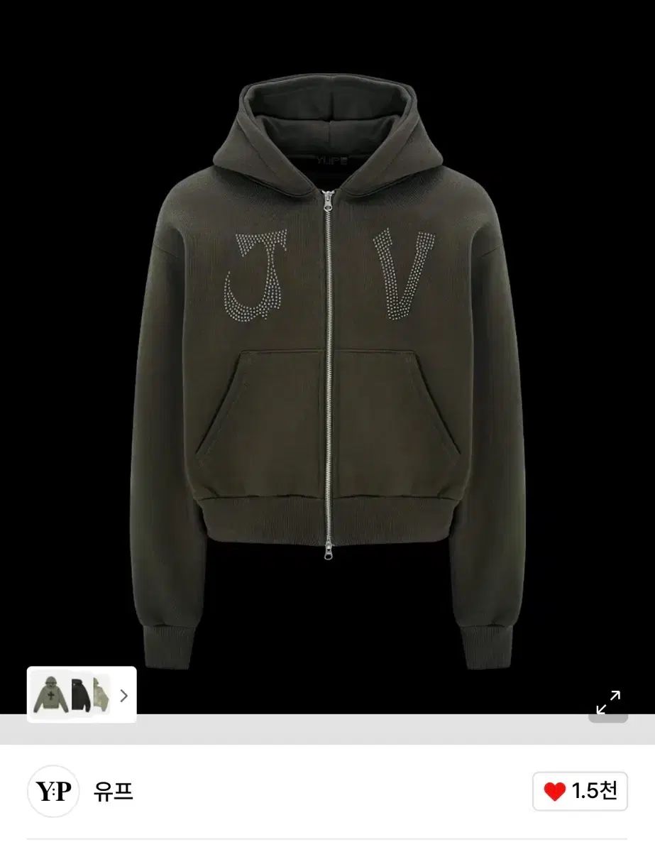 あんスタジップアップフーディー カーキ