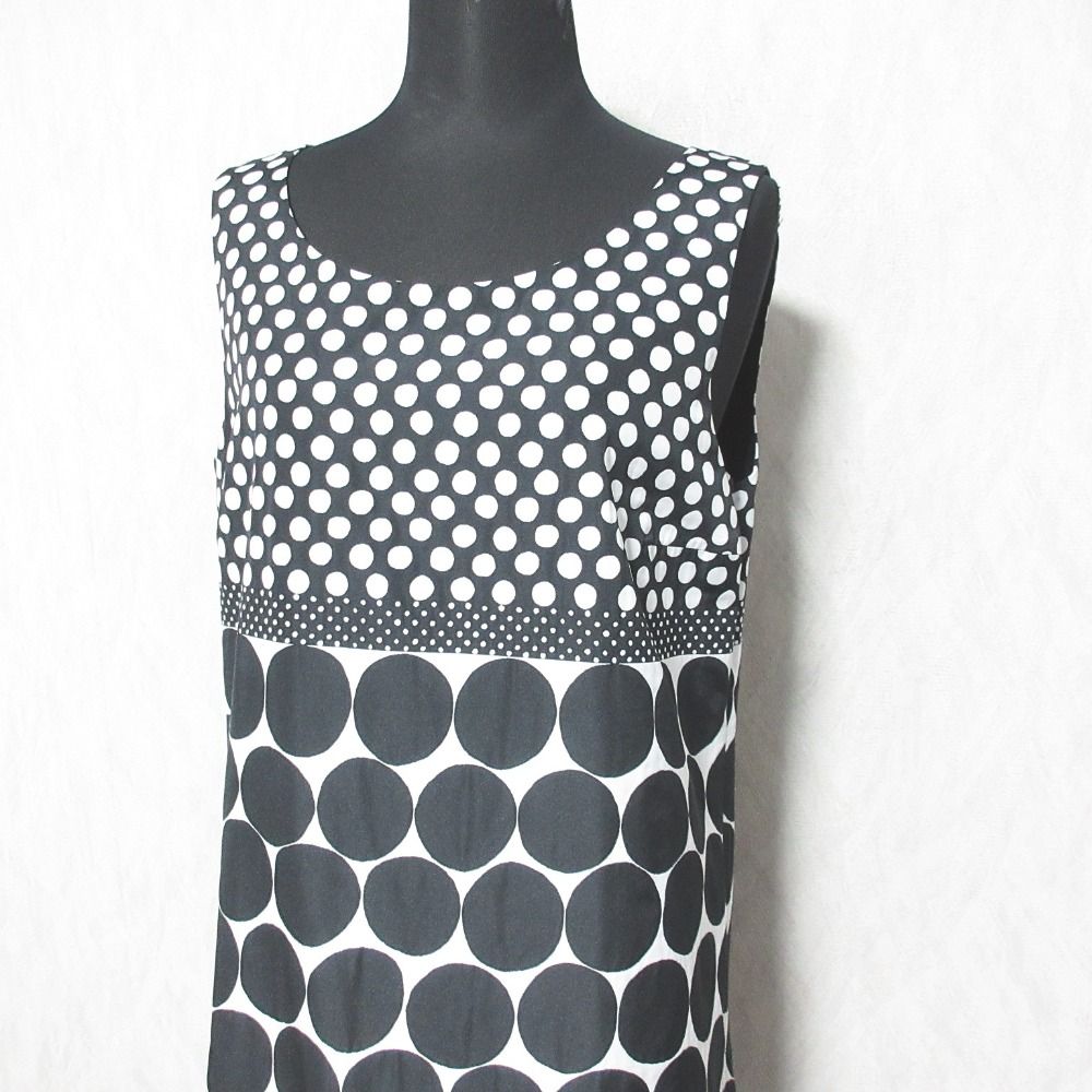 【中古】マックスマーラステュディオ Max Mara Studio ワンピース 半袖 ひざ丈 フレンチスリーブ 総柄 40 良品 MaxMara STUDIO マックスマーラ ステュディオ 変則ドット