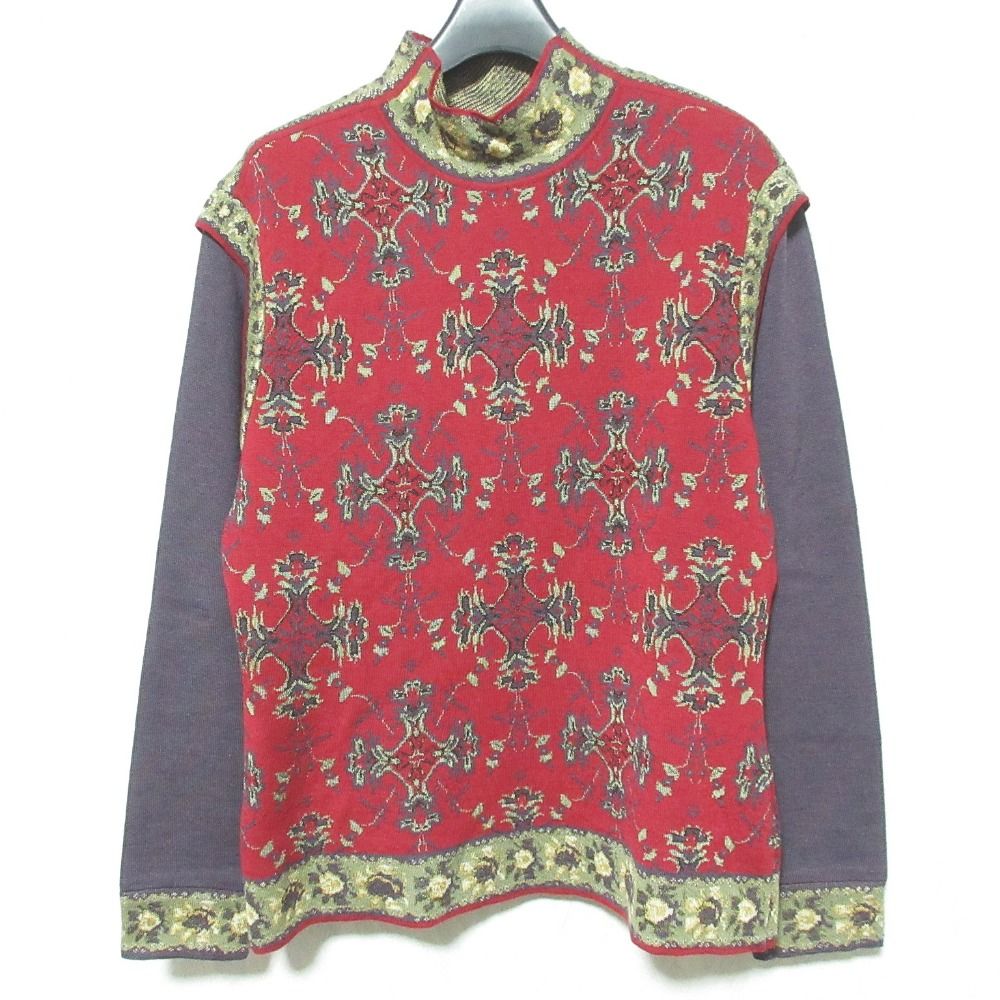 美品 KENZO ケンゾー ジャガードニット セーター サイズXL レッド