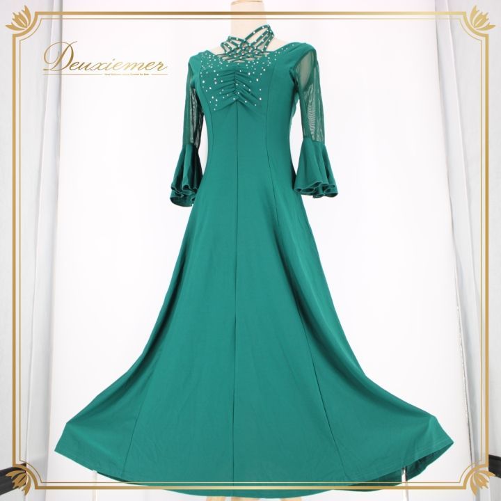 【日本製 社交ダンス衣装】グリーン Chacott ワンピース ドレス 無地 緑 Amazon.co.jp: RIKOUZY 絶妙なデザイン エメラルドグリーン ワンピース