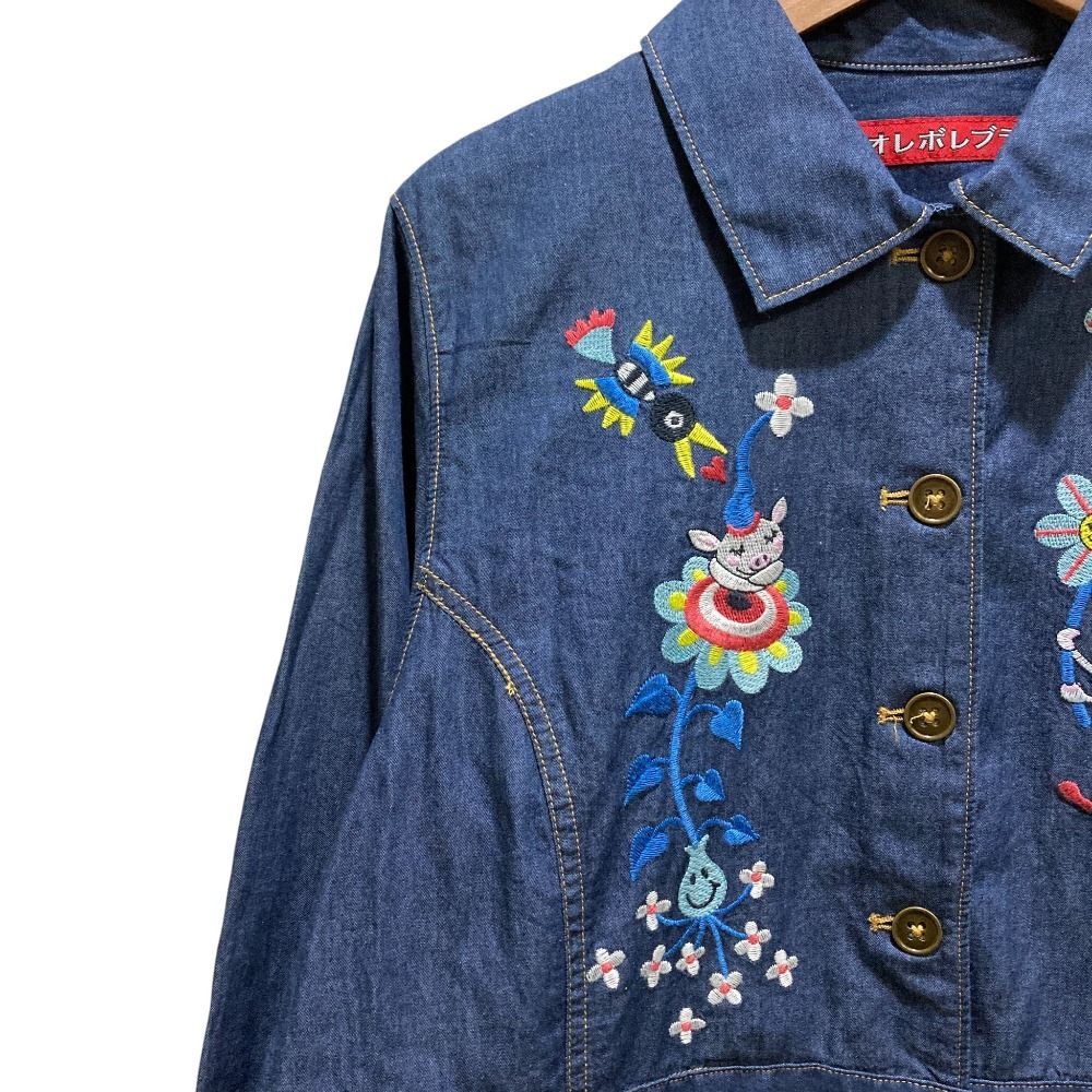 アルベロベロ　OLLEBOREBLA デニム　刺繍 未使用 OLLEBOREBLA ALBEROBELLO オレボレブラ アルベロベロ ぶたさん