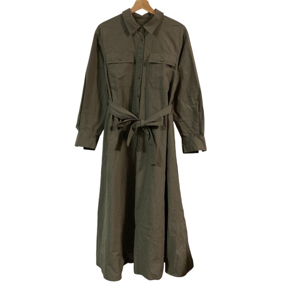 BABYLONE バビロン タイプライターシャツワンピース サイズF カーキ レディース 古着