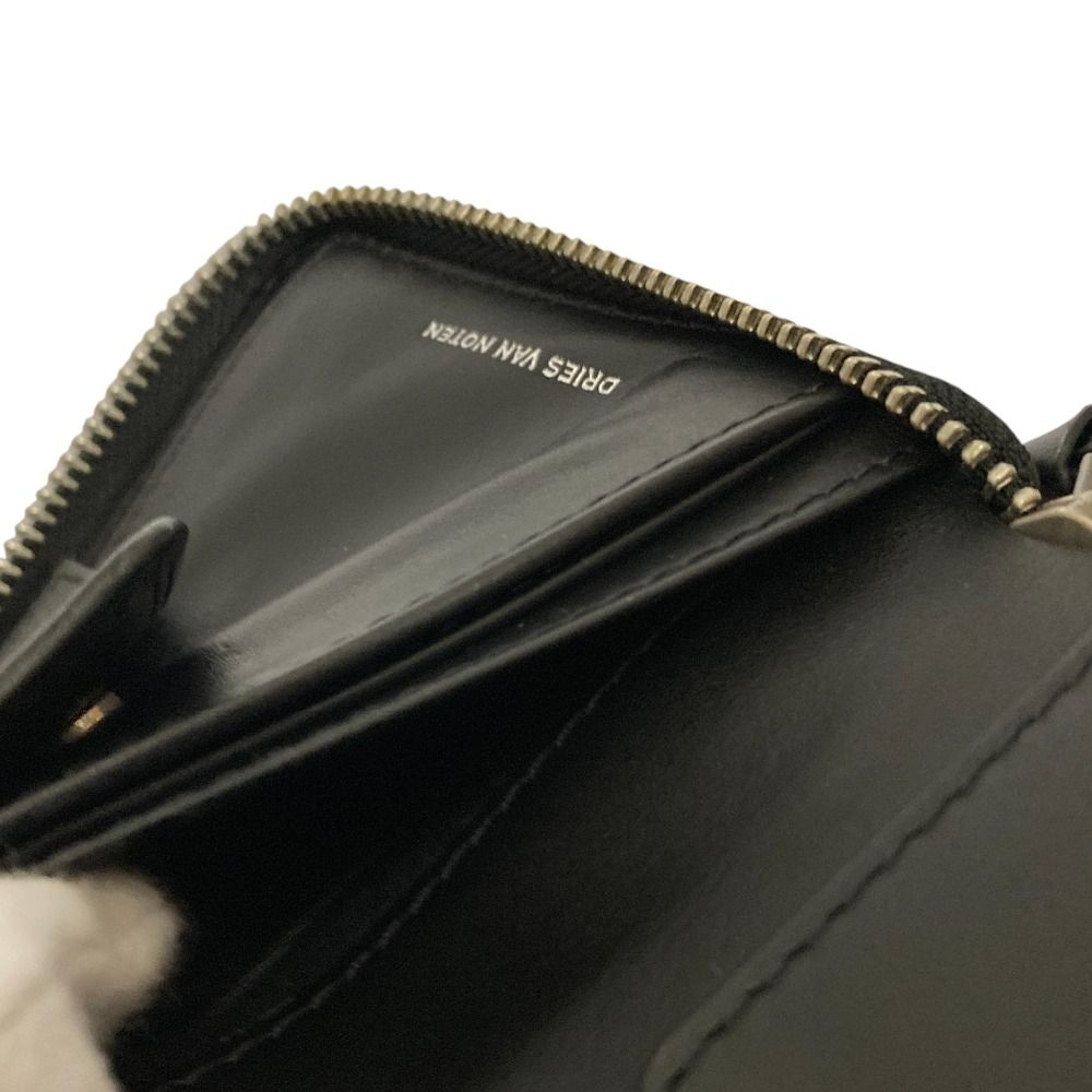 新品同様 DRIES VAN NOTEN ドリスヴァンノッテン 2025年製 ラウンドファスナー レザーコンパクトウォレット ブラック レディース 古着 中古 USED DRIES VAN NOTEN（ドリス ヴァン ノッテン） 新品同様 2025年製