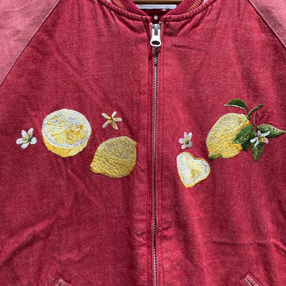 PINK HOUSE レモン刺繍 ジャケット 未使用 美品 PINK HOUSE ピンクハウス レモン刺繍 ジャケット ブルゾン L