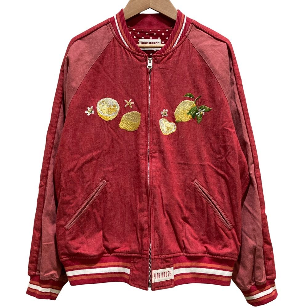 PINK HOUSE レモン刺繍 ジャケット 未使用 美品 PINK HOUSE ピンクハウス レモン刺繍 ジャケット ブルゾン L