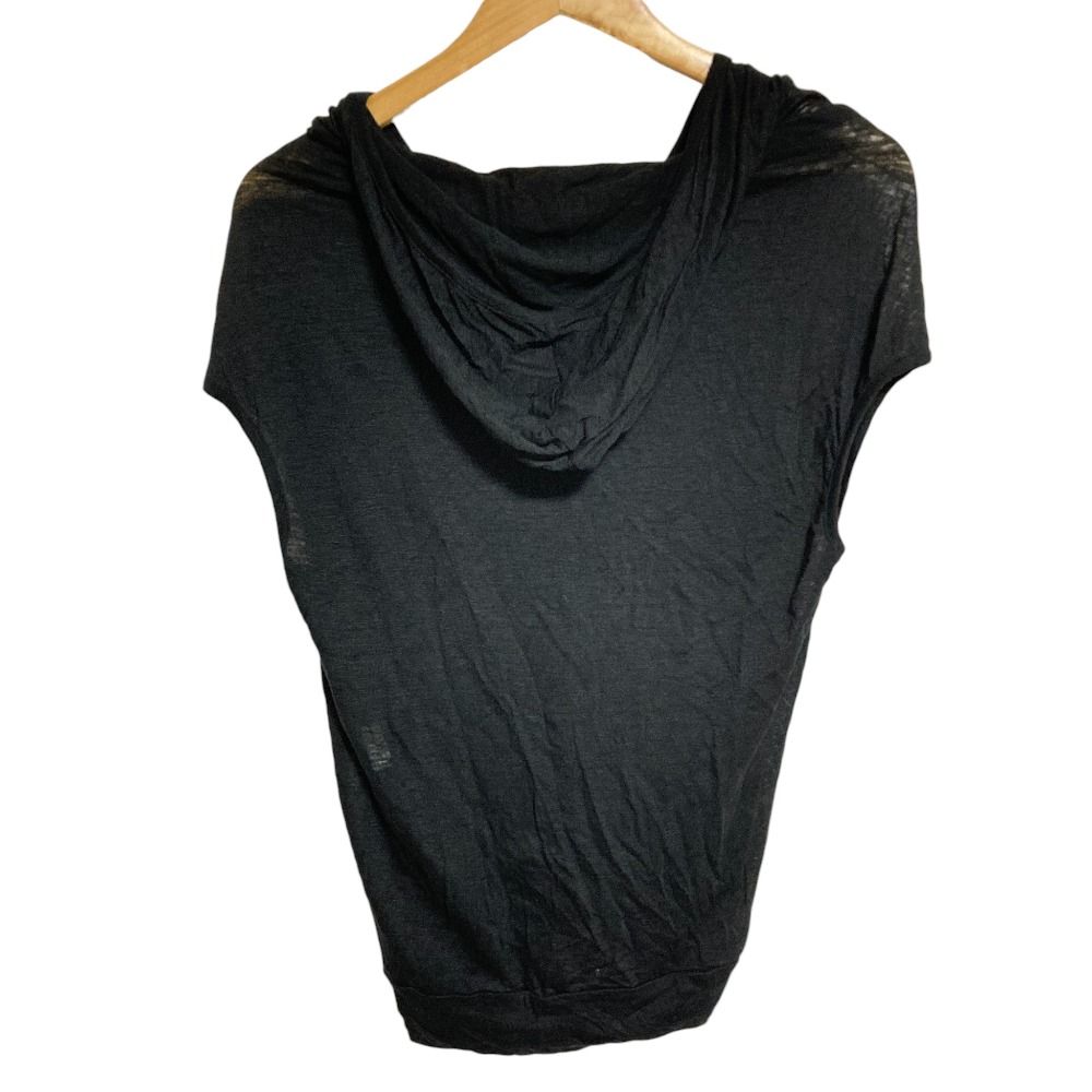 美品 LIMI feu リミフゥ ノースリーブ リネンフーディ S ブラック