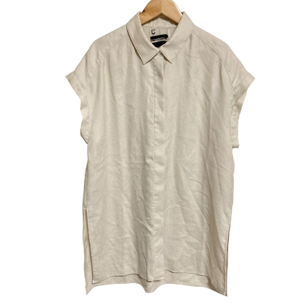 良品 Chaos カオス フレンチスリーブ 比翼シャツ F ベージュ