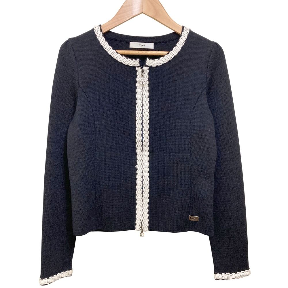 美品 Rene ルネ フラワーボタン ニット カーディガン ジャケット