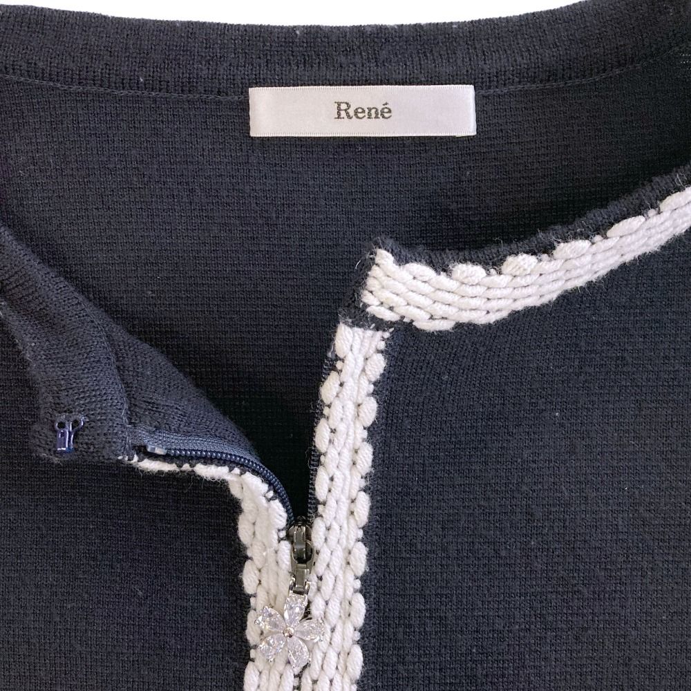 美品 Rene ルネ フラワーボタン ニット カーディガン ジャケット