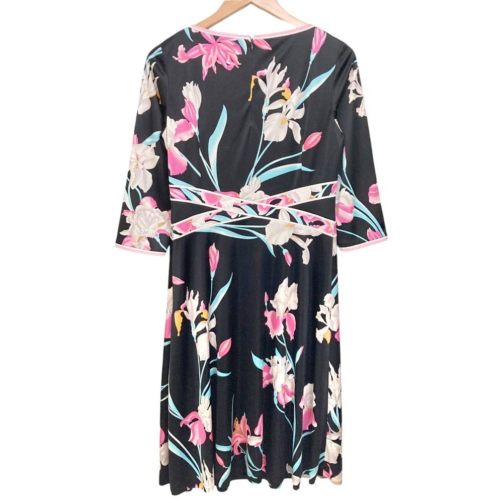 美品 LEONARD レオナール カンカンストレッチ フラワープリント