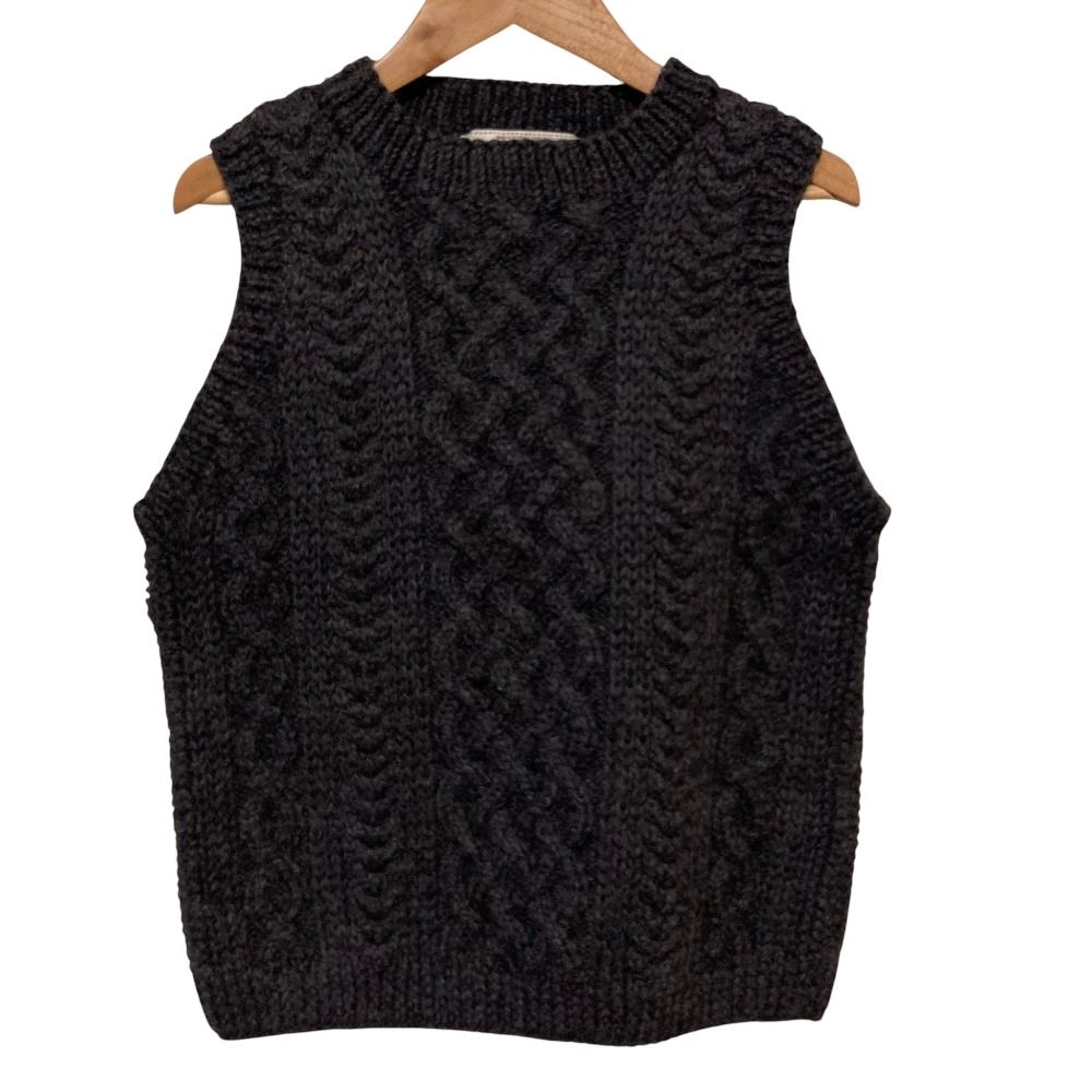 INVERALLAN インバーアラン ケーブルニット ベスト グレー レディース 古着