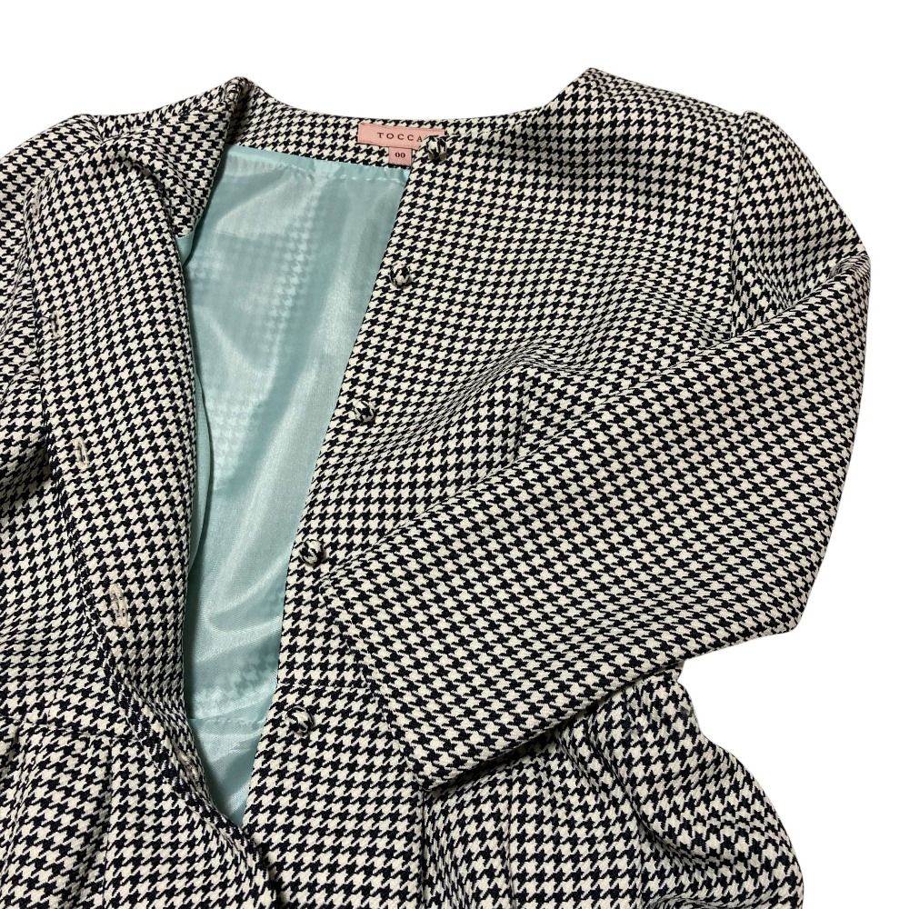 美品 24AW TOCCA トッカ 洗える 千鳥格子 フレアワンピース サイズ00