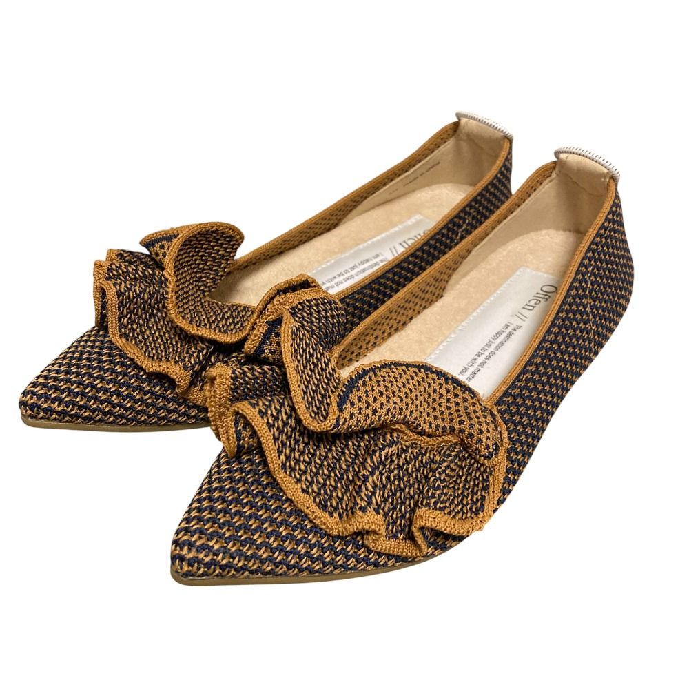 Offen オッフェン キャメル ポインテッドトゥ フラットシューズ　新品 Offen オッフェン キャメル ポインテッドトゥ フラットシューズ 新品