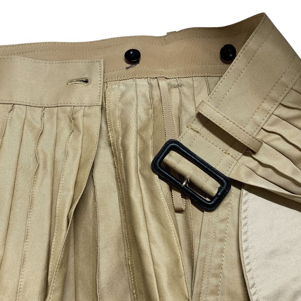 良品 sacai サカイ Cotton Gabardine Skirt プリーツ ラップスカート  
