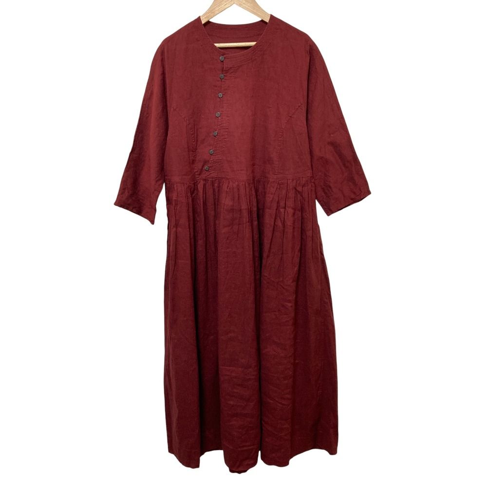 美品✨ヨーガンレール リネン100% ロングワンピース ゆったり M ヨーガンレールワンピース ヨーガンレール リネン混 ロング ワンピース