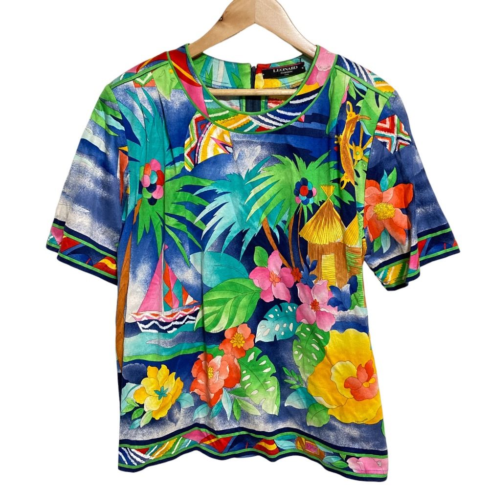 良品 LEONARD レオナール リゾート フラワープリント ショートスリーブ