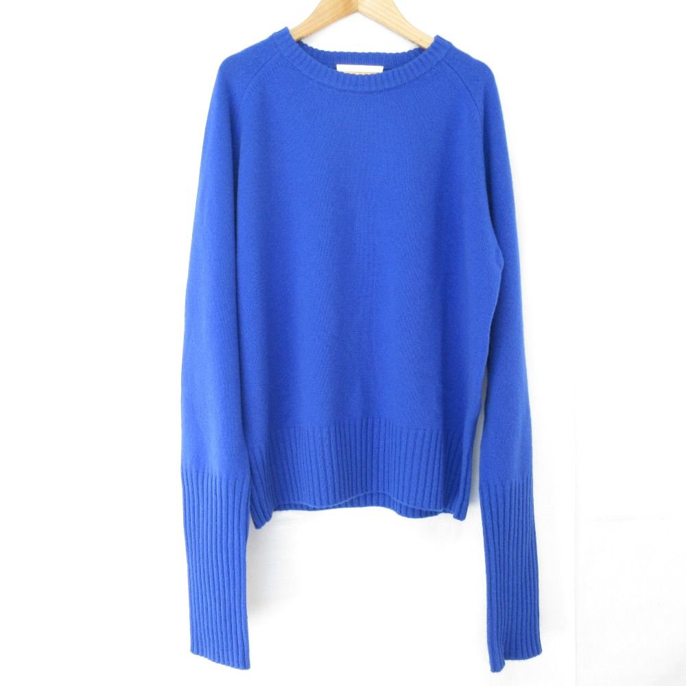 AP STUDIO エーピーストゥディオ SUPERGEELONG ダブルカフスクルーネックプルオーバー セーター ブルー レディース 古着